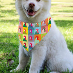 Colorful Rooster Pattern Print Over The Collar Dog Bandana