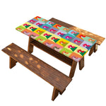 Colorful Rooster Pattern Print Picnic Table Cover