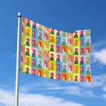Colorful Rooster Pattern Print Polyester Flag