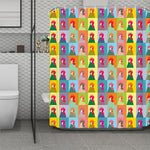 Colorful Rooster Pattern Print Polyester Shower Curtain
