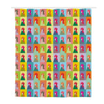 Colorful Rooster Pattern Print Polyester Shower Curtain
