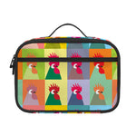 Colorful Rooster Pattern Print Portable Lunch Bag