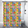 Colorful Rooster Pattern Print Premium Shower Curtain