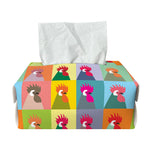 Colorful Rooster Pattern Print Rectangle Tissue Box Cover