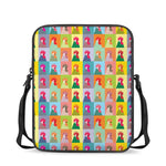 Colorful Rooster Pattern Print Rectangular Crossbody Bag