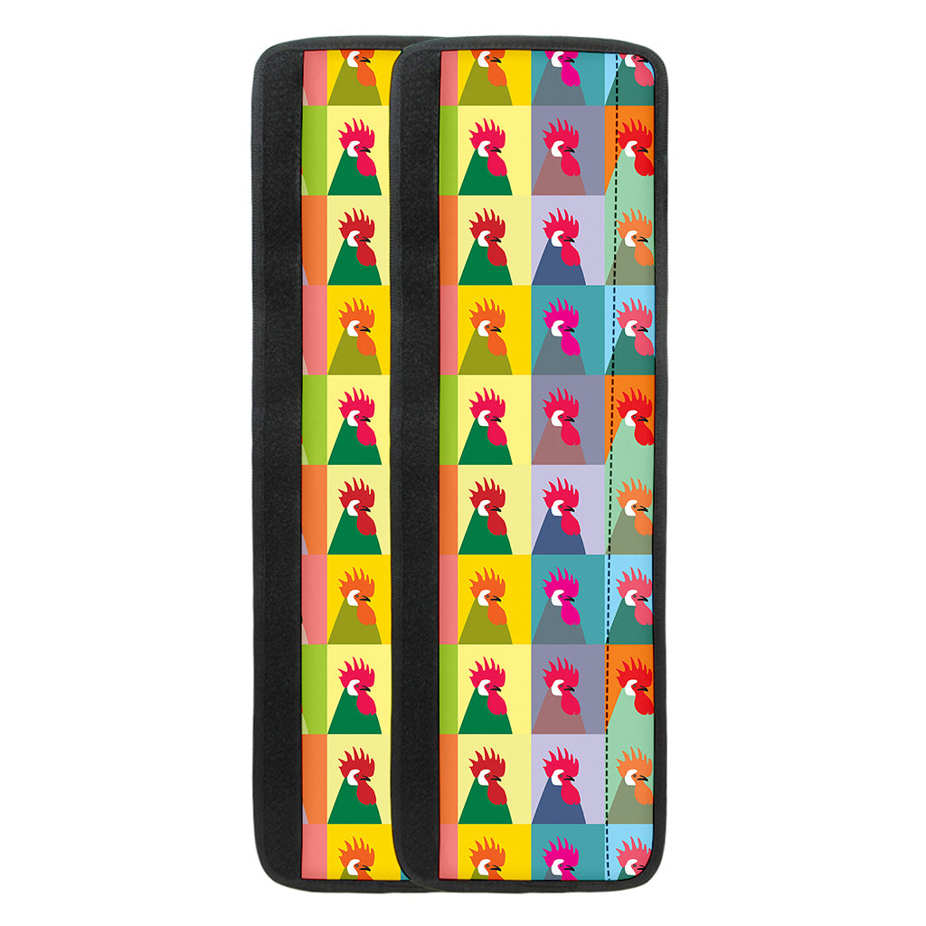 Colorful Rooster Pattern Print Refrigerator Handle Covers