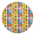 Colorful Rooster Pattern Print Round Blanket
