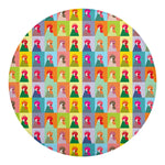 Colorful Rooster Pattern Print Round Blanket