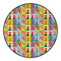 Colorful Rooster Pattern Print Round Floor Mat