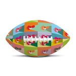 Colorful Rooster Pattern Print Rugby Ball