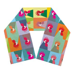Colorful Rooster Pattern Print Scarf