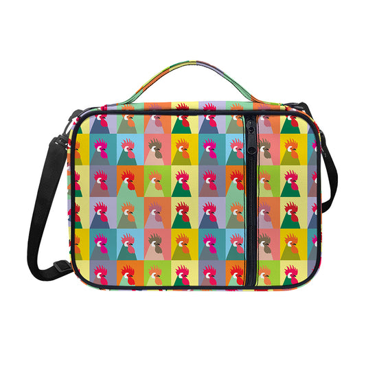 Colorful Rooster Pattern Print Shoulder Strap Bible Bag
