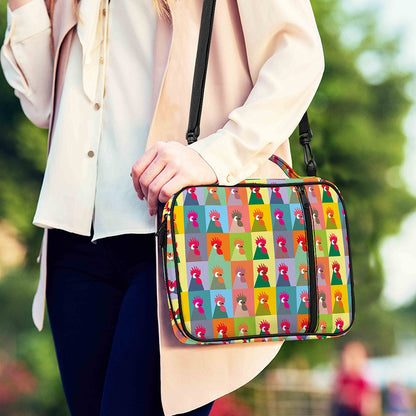 Colorful Rooster Pattern Print Shoulder Strap Bible Bag