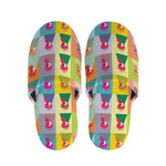 Colorful Rooster Pattern Print Slippers