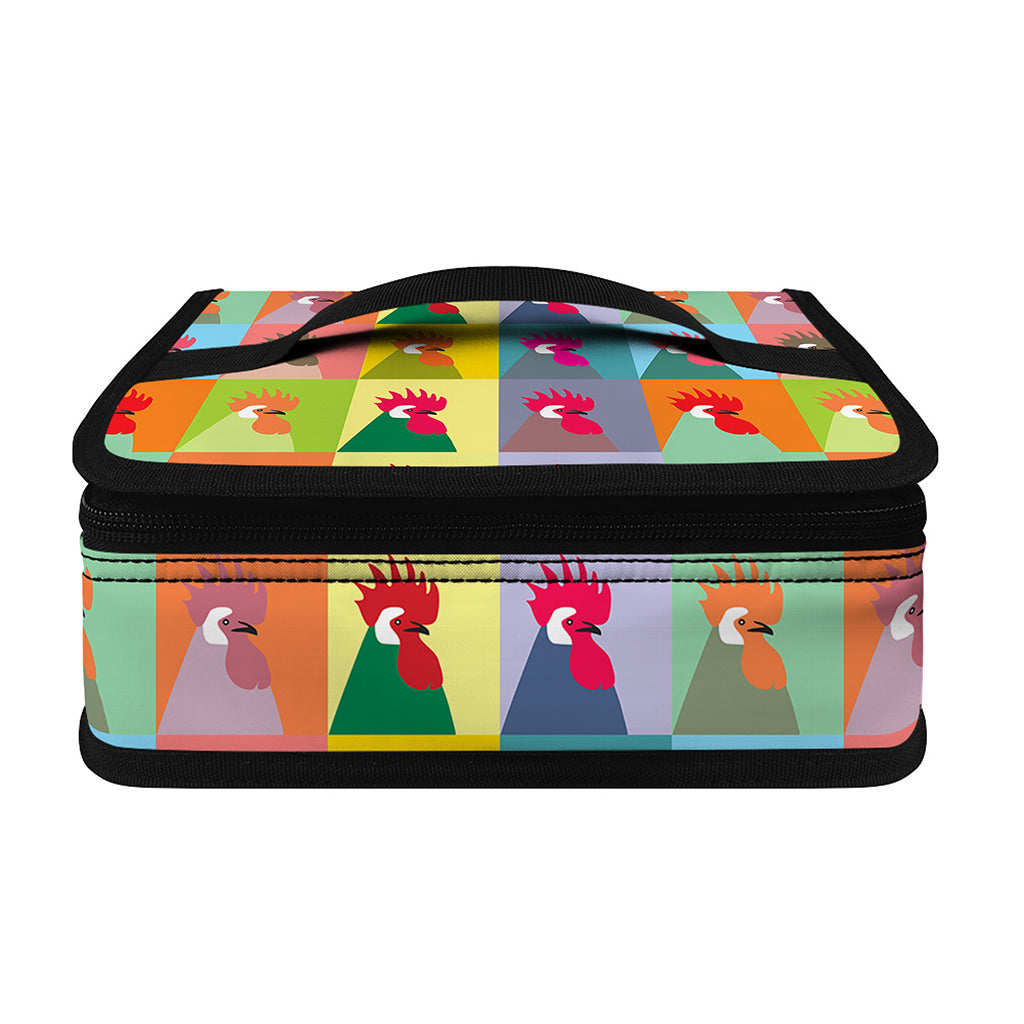 Colorful Rooster Pattern Print Small Lunch Bag