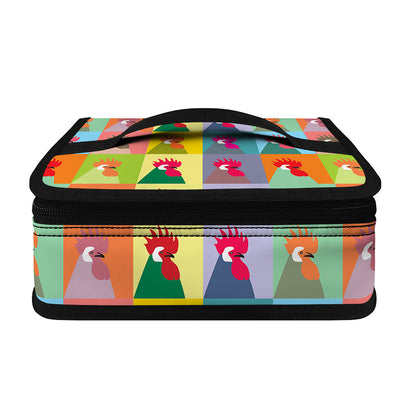 Colorful Rooster Pattern Print Small Lunch Bag