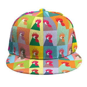 Colorful Rooster Pattern Print Snapback Cap