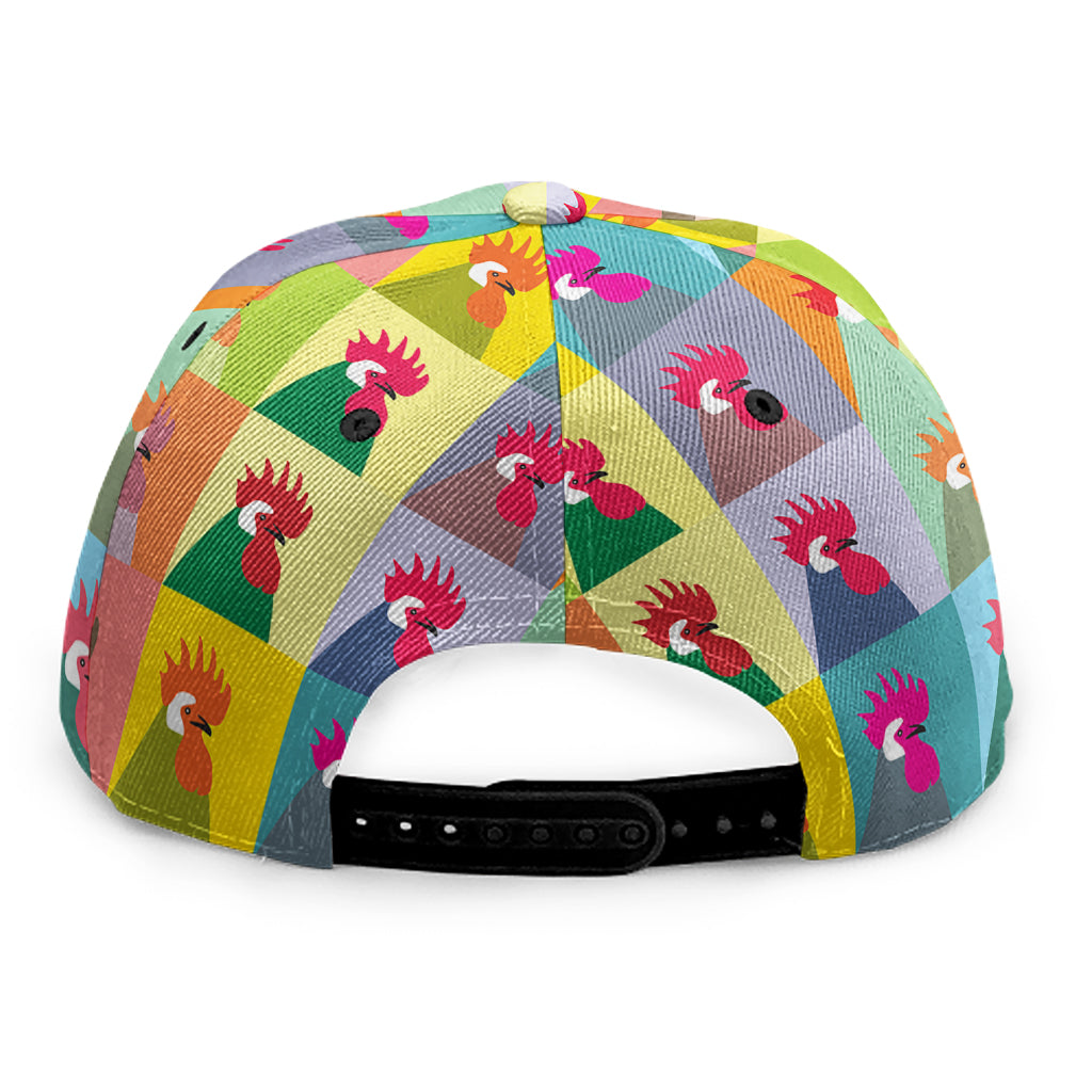 Colorful Rooster Pattern Print Snapback Cap