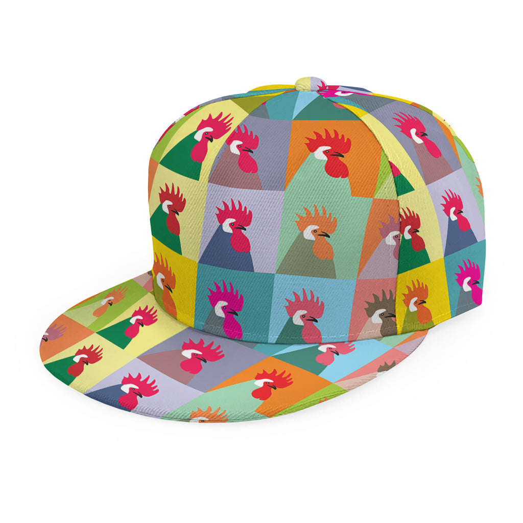 Colorful Rooster Pattern Print Snapback Cap