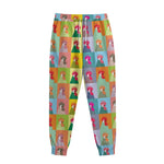 Colorful Rooster Pattern Print Sweatpants