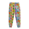 Colorful Rooster Pattern Print Sweatpants