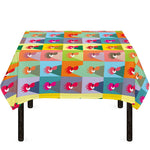 Colorful Rooster Pattern Print Tablecloth