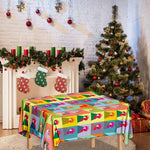 Colorful Rooster Pattern Print Tablecloth