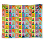 Colorful Rooster Pattern Print Tapestry