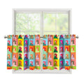 Colorful Rooster Pattern Print Tier Curtains