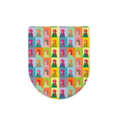 Colorful Rooster Pattern Print Toilet Lid Cover