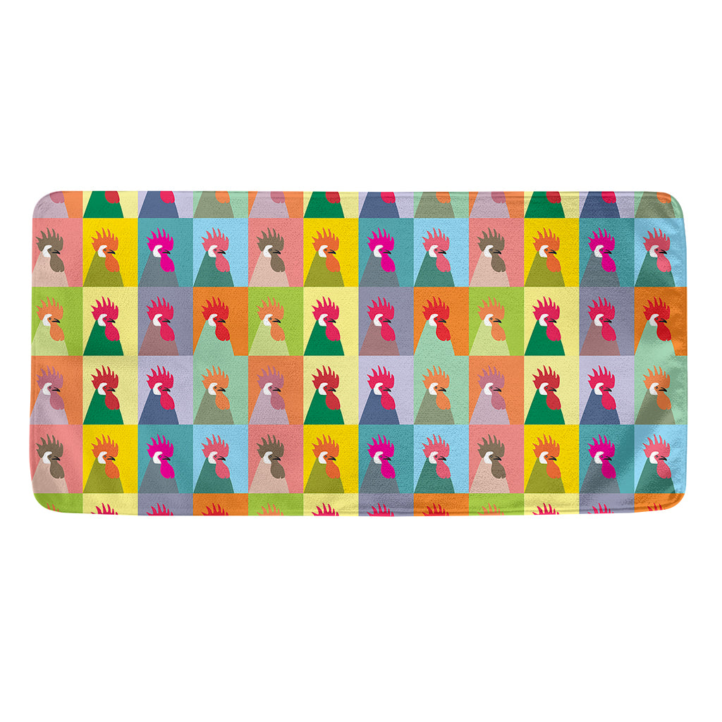 Colorful Rooster Pattern Print Towel