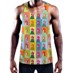 Colorful Rooster Pattern Print Training Tank Top
