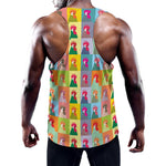 Colorful Rooster Pattern Print Training Tank Top