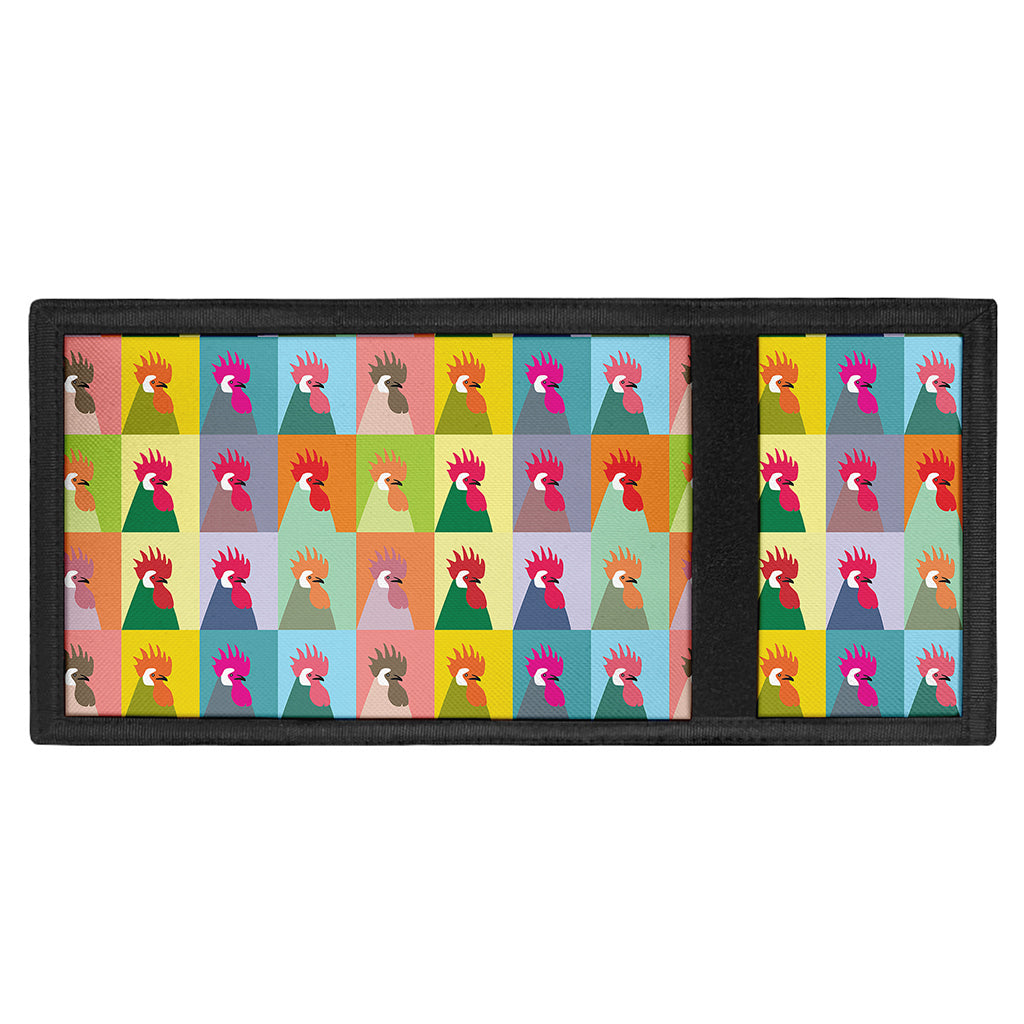 Colorful Rooster Pattern Print Trifold Wallet