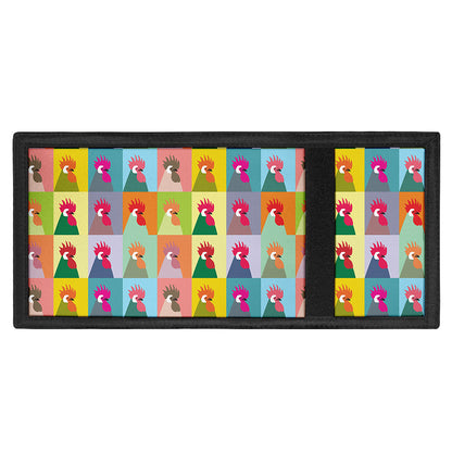 Colorful Rooster Pattern Print Trifold Wallet