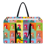 Colorful Rooster Pattern Print Utility Tote Bag