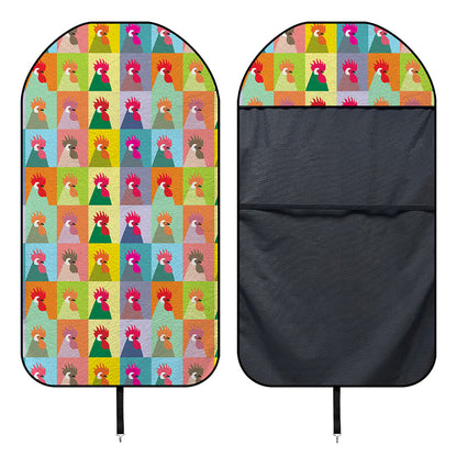 Colorful Rooster Pattern Print Waterproof Car Seat Cover
