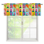 Colorful Rooster Pattern Print Window Valance