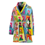 Colorful Rooster Pattern Print Women's Bathrobe