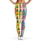 Colorful Rooster Pattern Print Women's Leggings