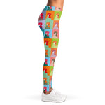 Colorful Rooster Pattern Print Women's Leggings