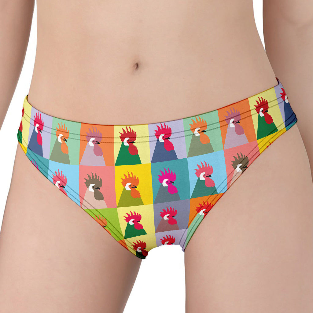 Colorful Rooster Pattern Print Women's Panties