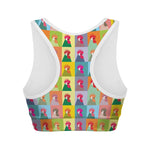 Colorful Rooster Pattern Print Women's Sports Bra
