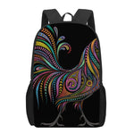 Colorful Rooster Print 17 Inch Backpack