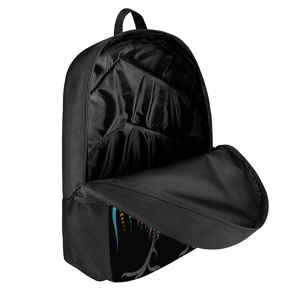 Colorful Rooster Print 17 Inch Backpack