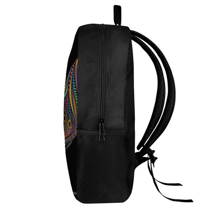 Colorful Rooster Print 17 Inch Backpack