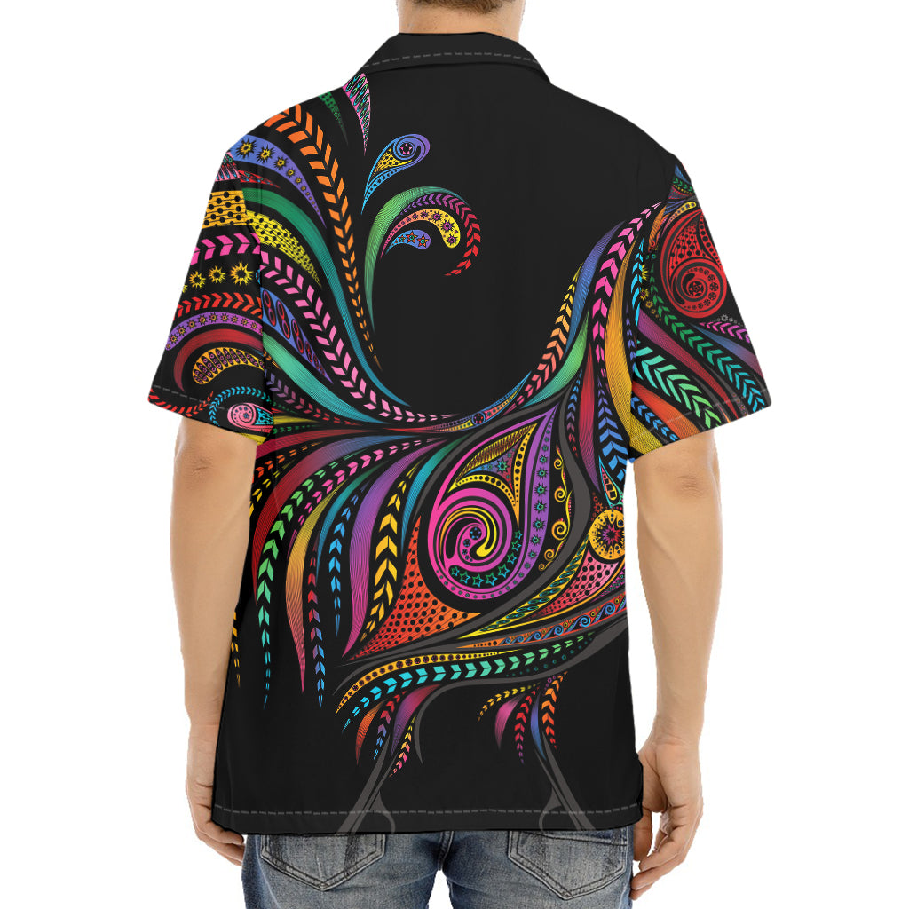 Colorful Rooster Print Aloha Shirt