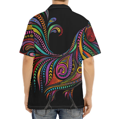 Colorful Rooster Print Aloha Shirt