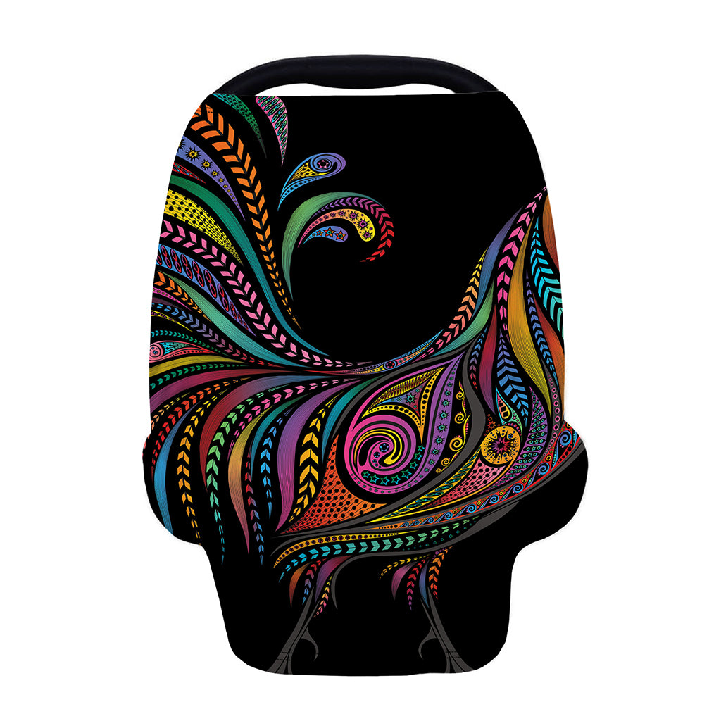 Colorful Rooster Print Baby Seat Cover