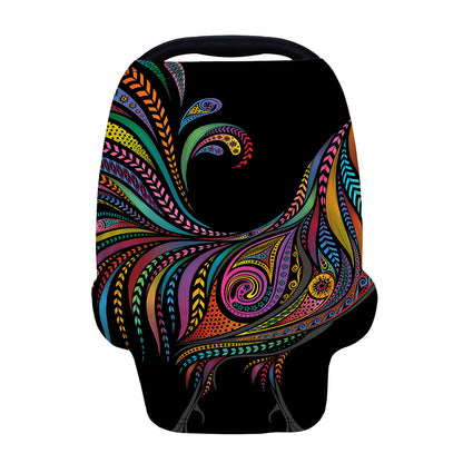 Colorful Rooster Print Baby Seat Cover